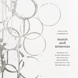 Metallic Circles Watermark - Bachelorette Party Invitation by Kelly Wearstler