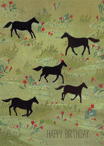 Black Stallion (Becca Stadtlander) - Birthday Card by Red Cap Cards