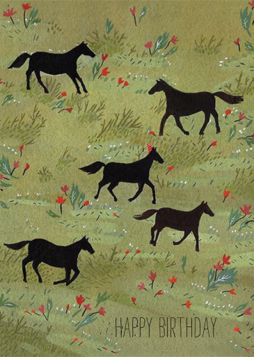 Black Stallion (Becca Stadtlander) - Birthday Card by Red Cap Cards