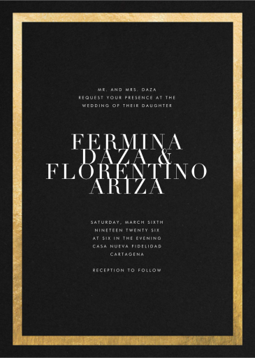 Simple Gold Border - Wedding Invitation by Paperless Post