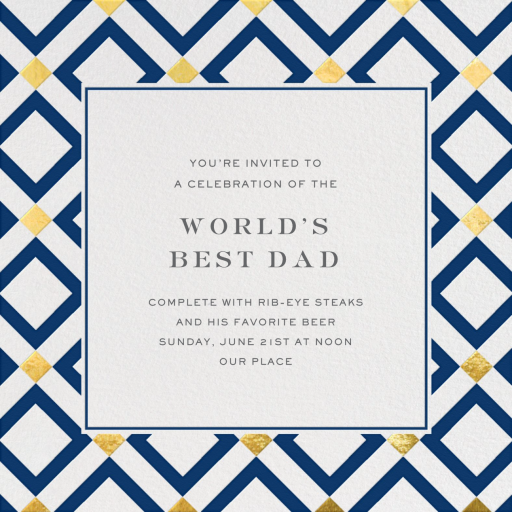 Gold Diamond Tile - Father's Day Invitation by Jonathan Adler