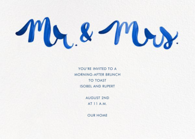Mr. & Mrs. - Wedding Weekend Invitation by Linda and Harriett