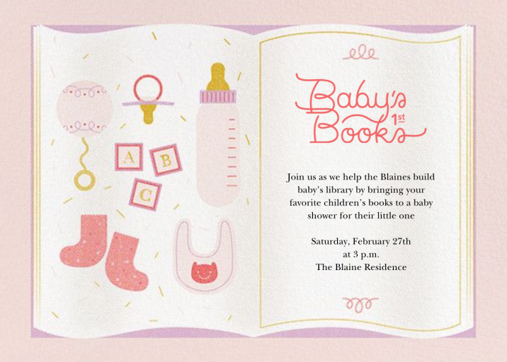 Baby's First Library - Baby Shower Invitation by Paperless Post