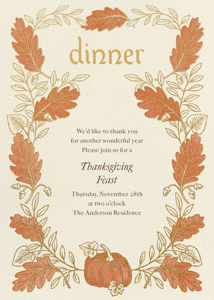 Gilded Fall - Fall Party Invitation | Send online instantly | RSVP tracking