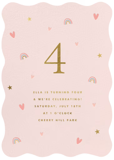 Golden Rainbows - Birthday Invitation by Sugar Paper