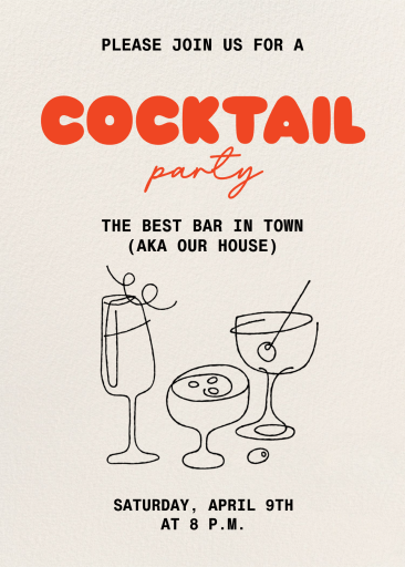 Cocktail Swirl - Party Invitation by Paperless Post