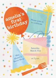 Party Cake - First Birthday Invitation by Paperless Post