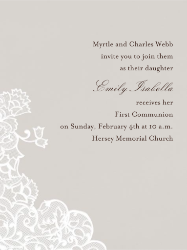 Chantilly - First Communion Invitation by Paperless Post