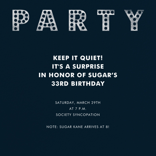 Marquee Lights - Surprise Party Invitation by Paperless Post