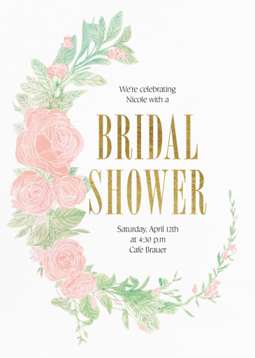 Blush Roses - Bridal Shower Invitation by Paperless Post