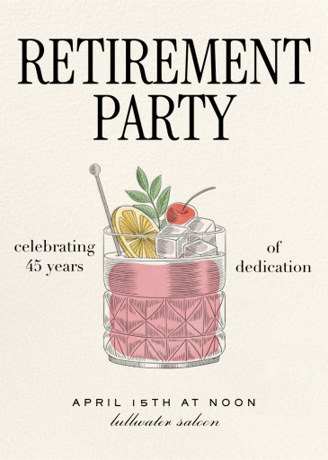 Nightcap - Celebration Invitation by Martha Stewart