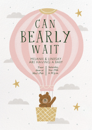 Hot Air Balloon Bear - Baby Shower Invitation by Paperless Post