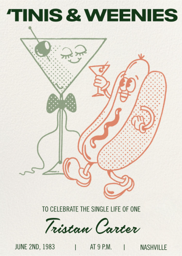 ‘Tinis and Weenies - Bridal Shower Invitation by Paperless Post