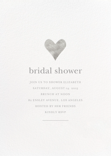 Foil Heart - Bridal Shower Invitation by Sugar Paper