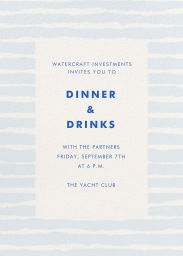 Tidal Stripes - Business Dinner Invitation by kate spade new york