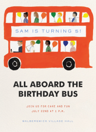 Double-Decker Bus - Birthday Invitation by Hadley Paper Goods