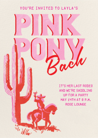 Pink Pony Party - Bachelorette Party Invitation by Paperless Post