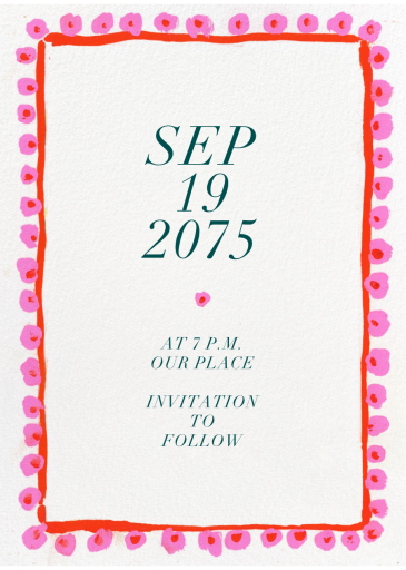Blooming Border - Save the Date by Iris + Marie - Back