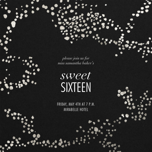 Metallic Paint Splatter - Birthday Invitation by Kelly Wearstler