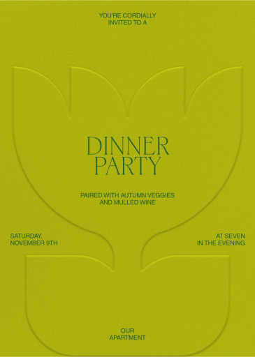 Embossed Tulip - Dinner Party Invitation by Both