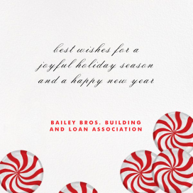 Peppermints on Ivory - Business Holiday Card by Paperless Post