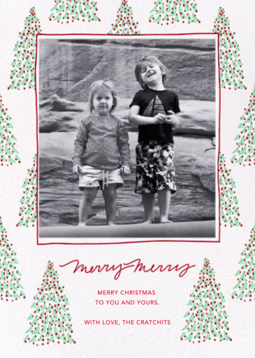 Fir Forest Frame - Christmas Card by Linda and Harriett