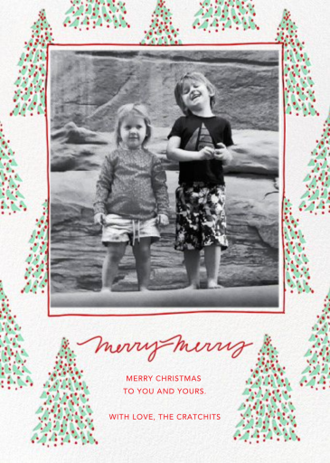 Fir Forest Frame - Holiday Card by Linda and Harriett