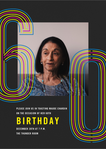 Neon Decades - 60th Birthday Invitation by Paperless Post