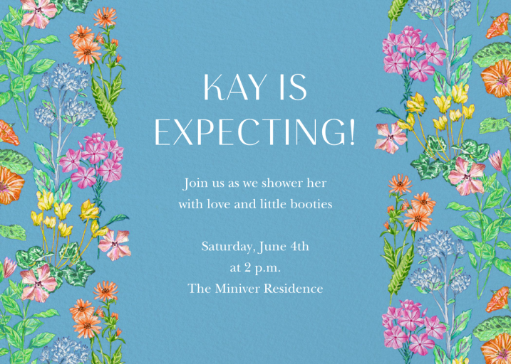 Baby Blue Wildflower Frame Invitation
