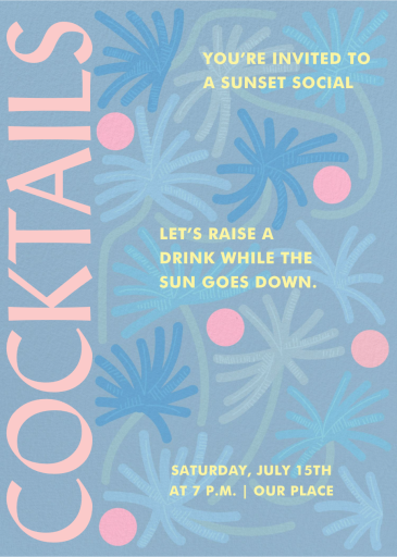 Palm Mural - Party Invitation by Gold Rush Paper