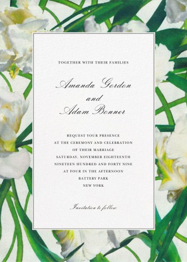 Parrot Tulip (Invitation) by Oscar de la Renta