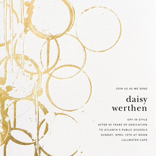 Metallic Circles Watermark - Invitation by Kelly Wearstler