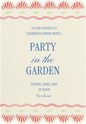 Scalloped Floral Border Invitation