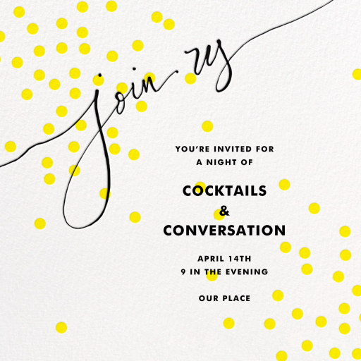 Join Us (Dots) - Cocktail Party Invitation by Linda and Harriett