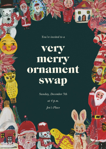 Ornaments - Christmas Party Invitation by Nathalie Lété