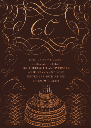 Swirly Celebration - Anniversary Invitation by Bernard Maisner