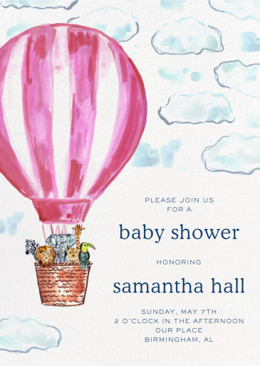 Hot Air Balloon Ride (Evelyn Henson) - Baby Shower Invitation by Dogwood Hill