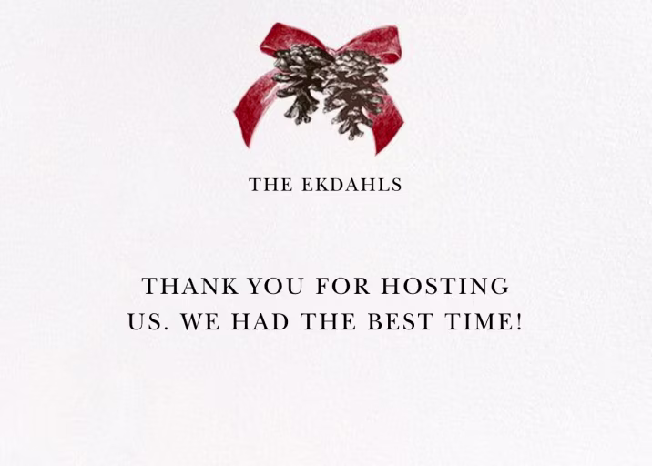 Pine Cone Bow (Horizontal) - Thank You Card by Paperless Post