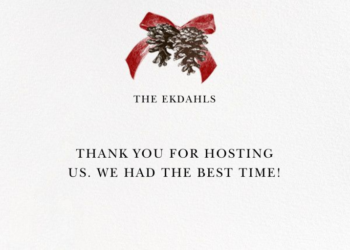 Pine Cone Bow (Horizontal) - Thank You Card by Paperless Post