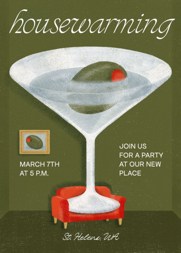 Martini Glass Cocktail Invitation