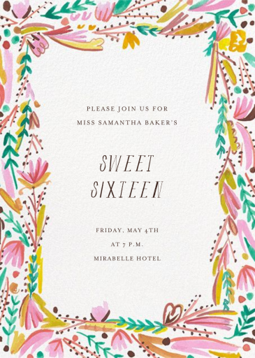 Primrose Path - Sweet 16 Invitation by Mr. Boddington's Studio