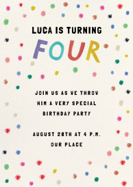 Confetti Dots - Birthday Invitation by Mr. Boddington's Studio