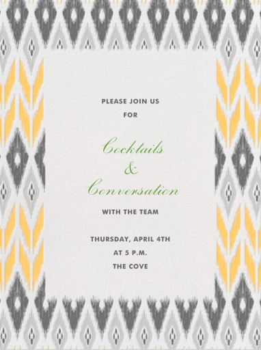 Abstract Ikat Pattern Frame Invitation