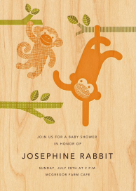 Monkey and Baby - Baby Shower Invitation by Petit Collage