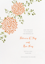 Watercolor Dahlias - Save the Date by Paperless Post