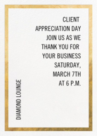 Simple Gold Border - Client Appreciation Invitation by Paperless Post