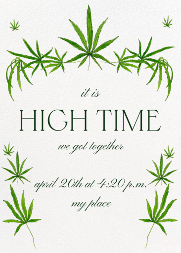 Watercolor Leaf Border Invitation