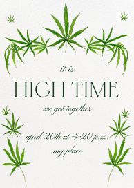 Watercolor Leaf Border Invitation
