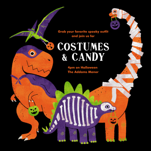 Dino Dress Up - Halloween Invitation by Paperless Post