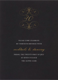 Numbers - 30th Birthday Invitation by Bernard Maisner